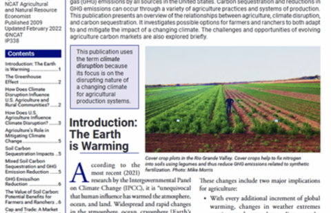 ATTRA – Sustainable Agriculture Program AGRICULTURE, CLIMATE DISRUPTION, AND CARBON SEQUESTRATION