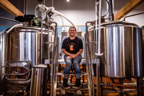 Brewer at Throwback Brewery in North Hampton, New Hampshire