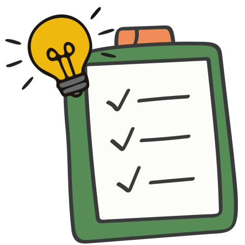 checklist with a light bulb