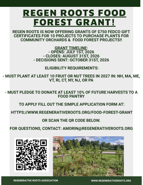 Regen Roots Food Forest Grant Flyer